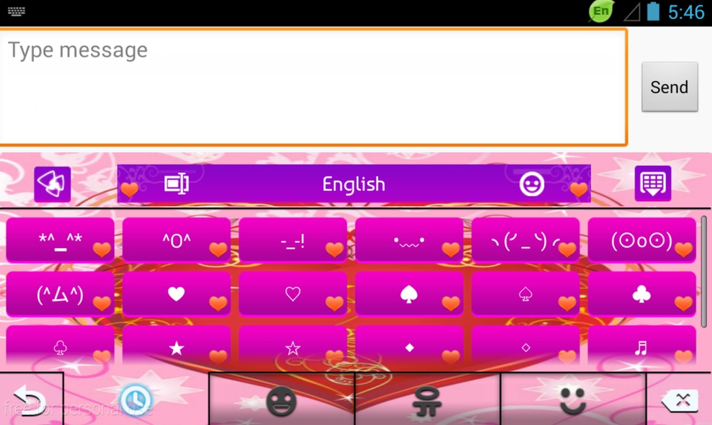 GO Keyboard Purple Heart Theme - Preview 1