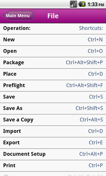 Shortcuts for InDesign - Preview 2