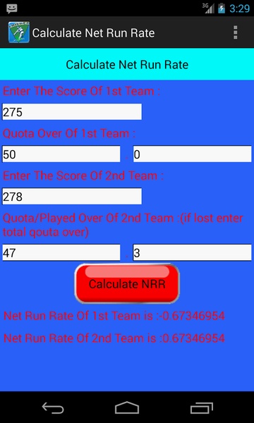 Calculate Net Run Rate - Preview 4