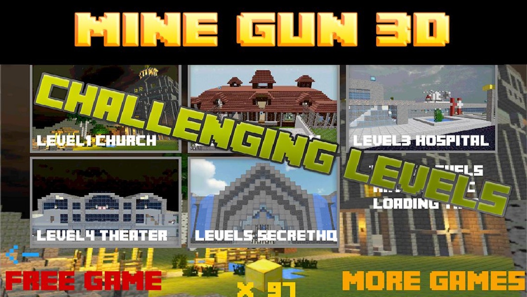 Mine Gun 3d - Cube FPS - Preview 1