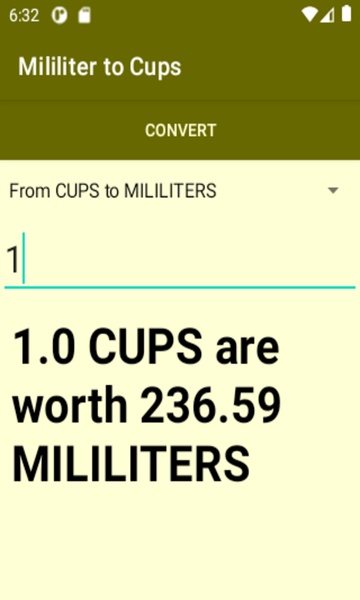 Mililiter to Cups converter - Preview 2