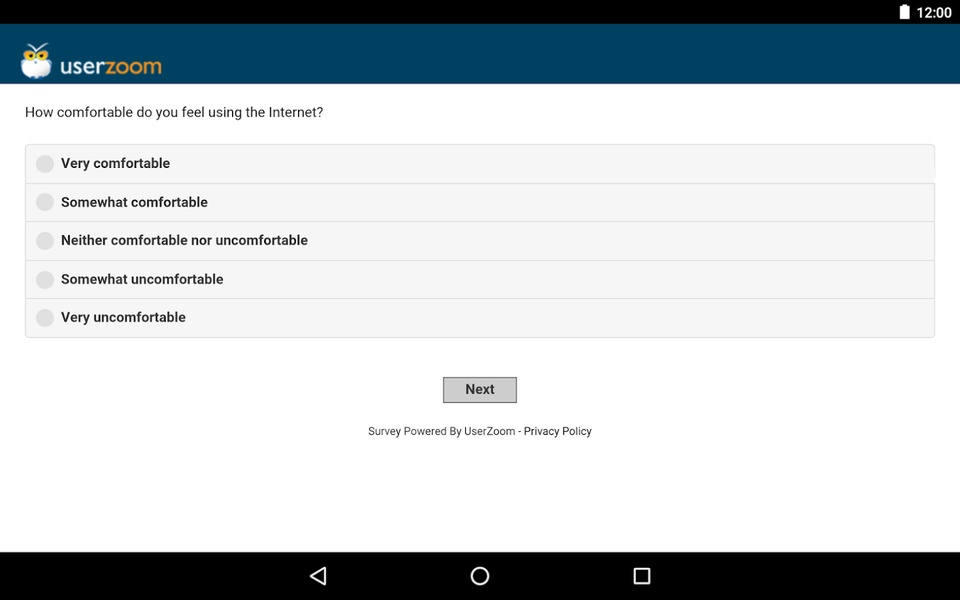 UserZoom Surveys - Preview 1