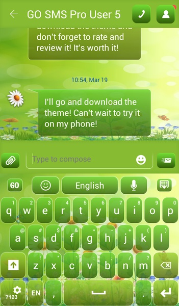 GO Keyboard Spring Flowers Theme - Preview 6