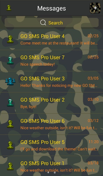 GO SMS Army Camouflage Theme - Preview 7