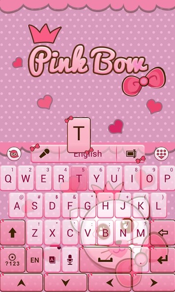 Pink Bow GO Keyboard Theme - Preview 4