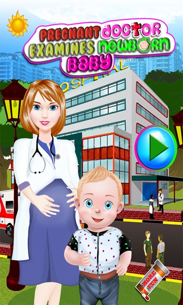 Pregnant Doctor Examines Newborn Baby - Preview 8