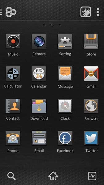 Classic Black GOLauncher EX Theme - Preview 3