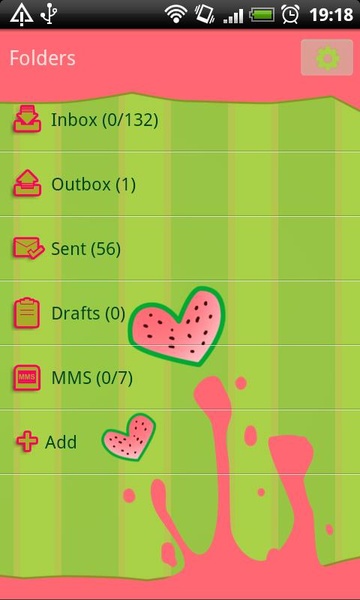 GOSMS Watermelon Heart Theme - Preview 1