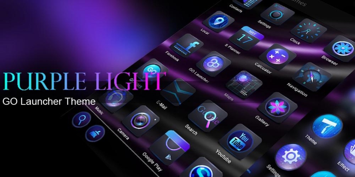 Purple Light GOLauncher EX Theme - Preview 1