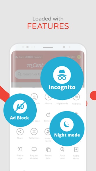 mCent Browser - Preview 3