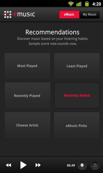 eMusic - Preview 3