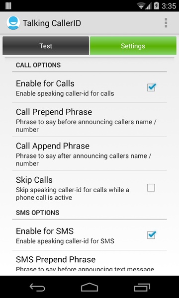 Talking CallerID - Preview 5