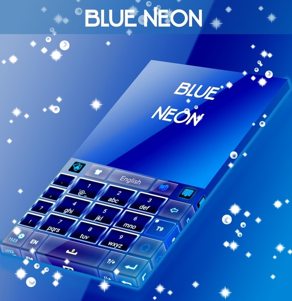 Blue Neon GO Keyboard Theme - Preview 6