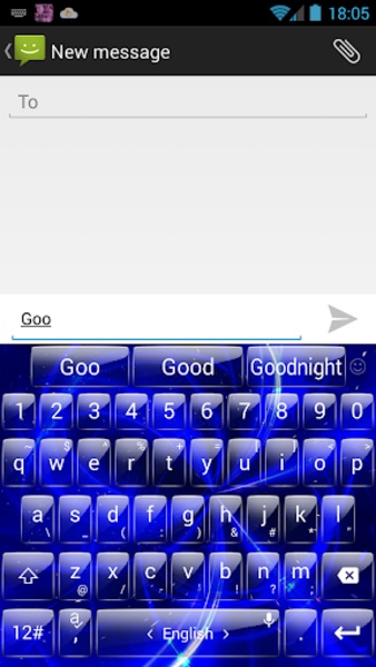 Theme x TouchPal Glass Blue Galaxy - Preview 4
