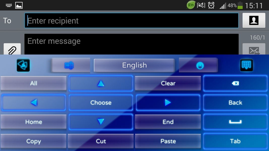 Blue Neon GO Keyboard Theme - Preview 3