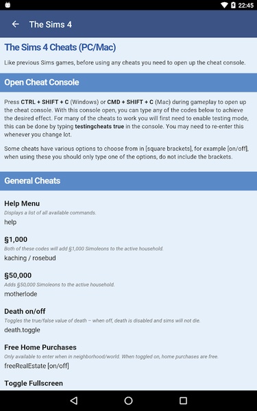Sims Cheats - Preview 2