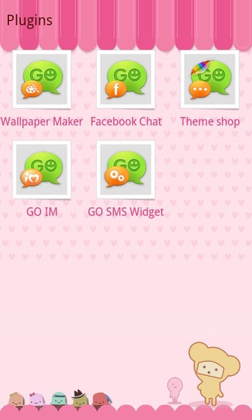 GO SMS Pro Pink Sweet theme - Preview 3