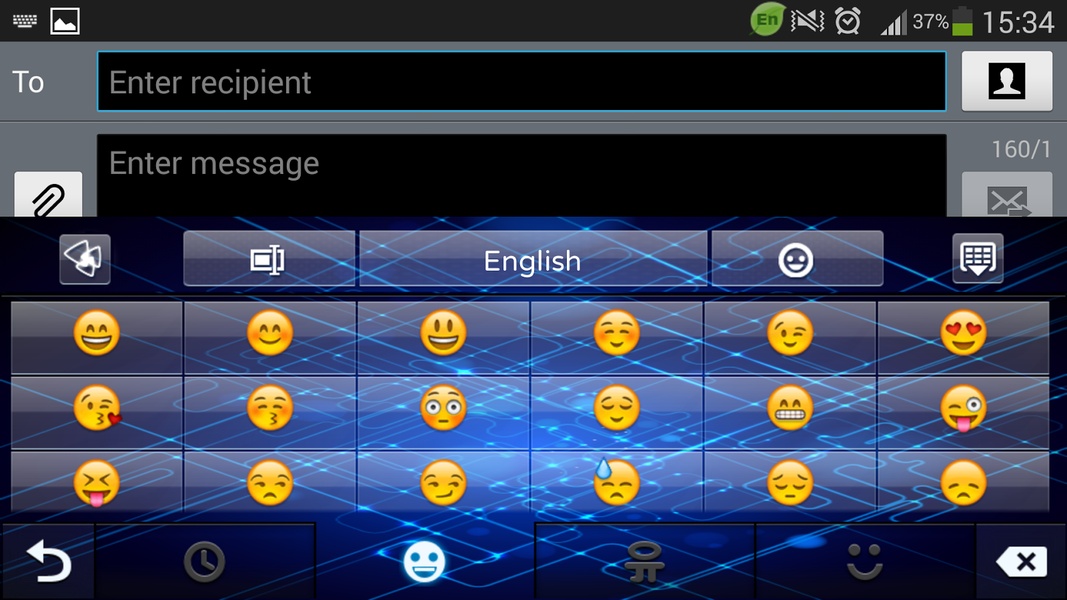 Blue Circuit GO Keyboard Theme - Preview 2