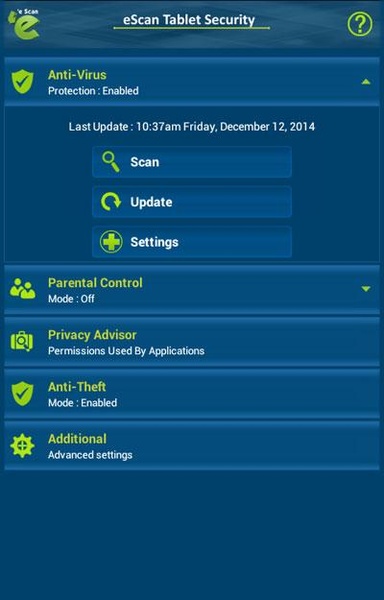 eScan Tablet Security - Preview 5