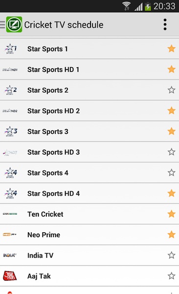 Cricket TV schedule - Preview 3