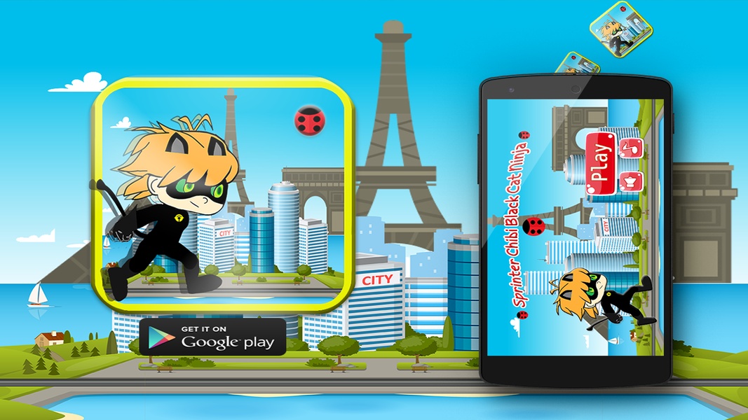 Sprinter Chibi Black Cat Ninja - Preview 4