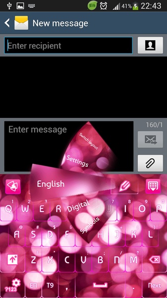 GO Keyboard Glow Pink Theme - Preview 8