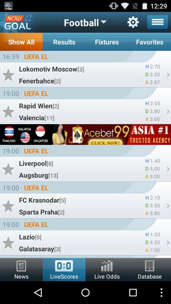 Livescore odds - Preview 6