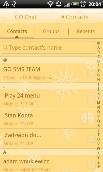 GO SMS Christmas Snow Theme - Preview 1