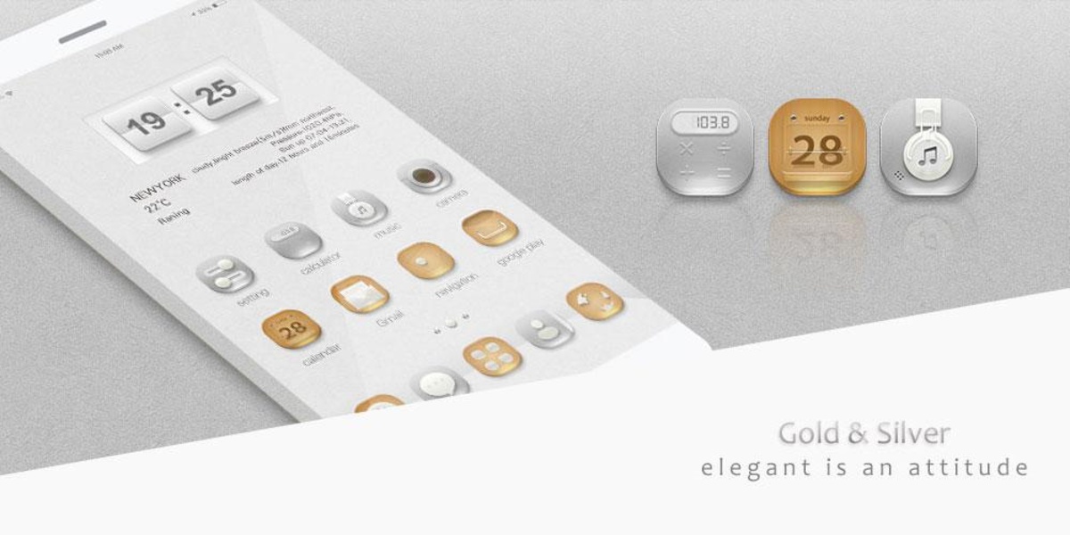 goldandsilver GOLauncher EX Theme - Preview 1