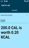kcal to cal converter screenshot 2