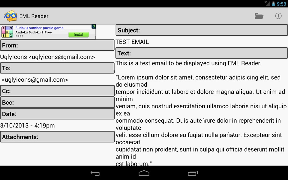 EML Reader FREE - Preview 3