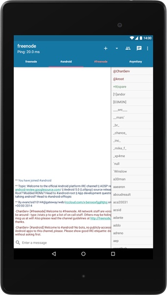 AndroIRC - Preview 8
