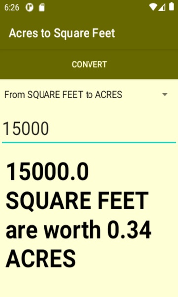 Acres to Square Feet converter - Preview 1