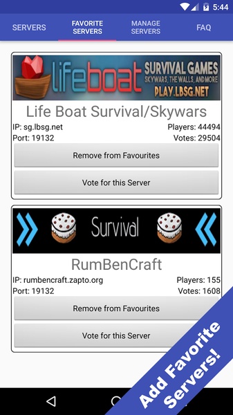 MCPE Server List - Preview 10