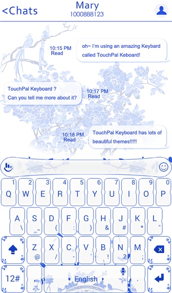 TouchPal SkinPack Blue and White Porcelain - Preview 1