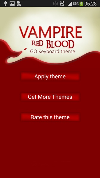 GO Keyboard Vampire Red Blood Theme - Preview 6
