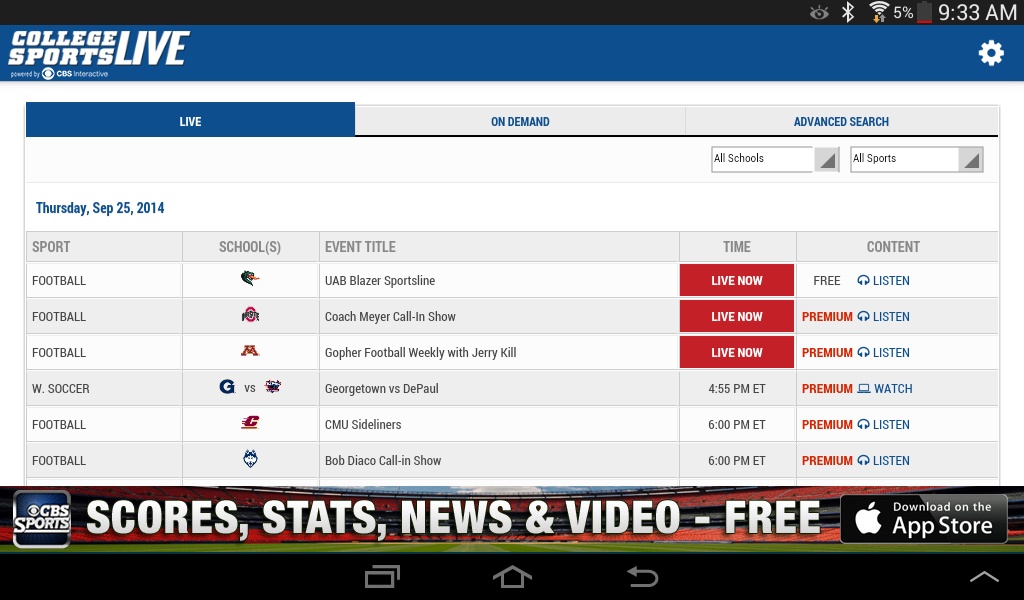 College Sports Live - Preview 5