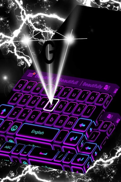 Color Keyboard Neon Purple - Preview 2