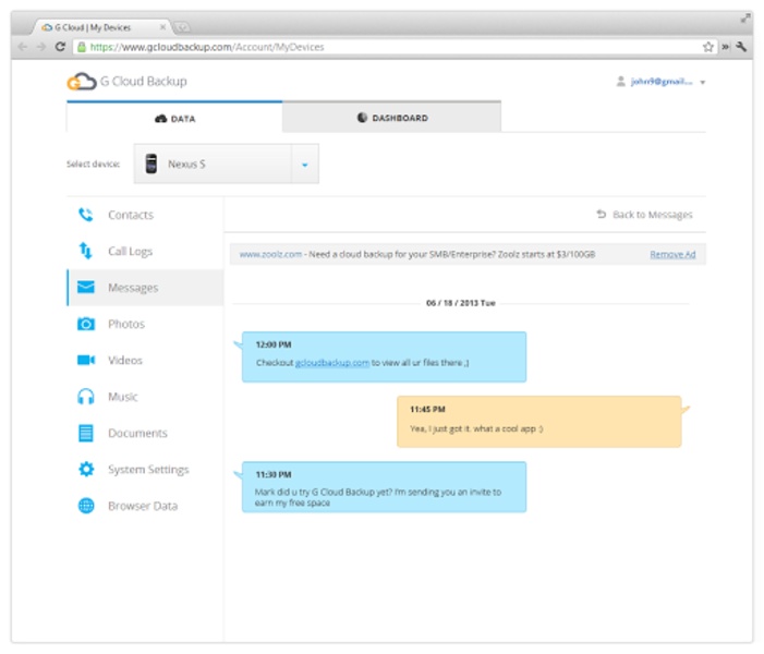 G Cloud Backup - Preview 1