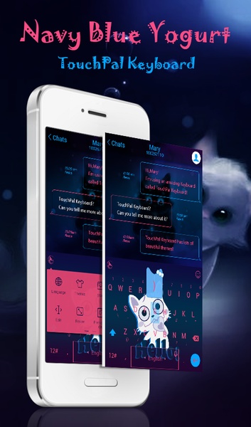 Navy Blue Yogurt TouchPal Theme - Preview 6