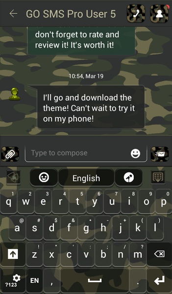 GO SMS Army Camouflage Theme - Preview 4