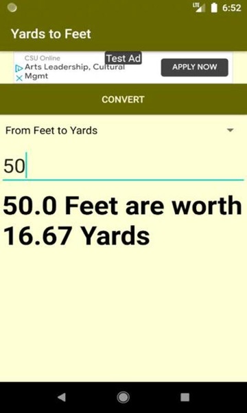 Yards to Feet converter - Preview 2