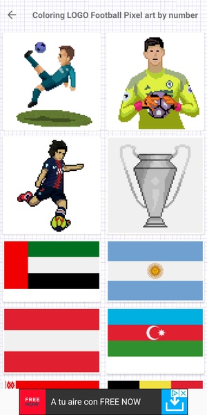Coloring LOGO Football Pixel art by number - Preview 1