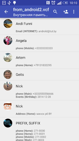 Contacts VCF - Preview 10
