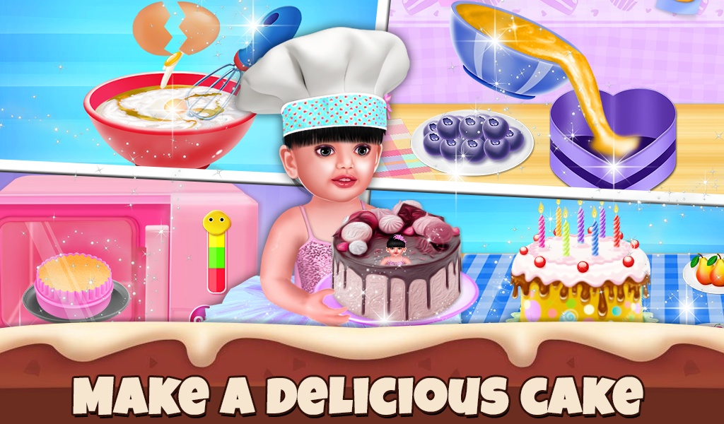 Baby Aadhya Birthday Cake Maker Cooking Game - Preview 5