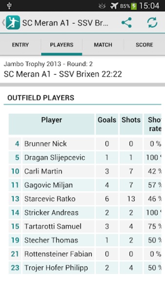 Handball Statistics Demo - Preview 4
