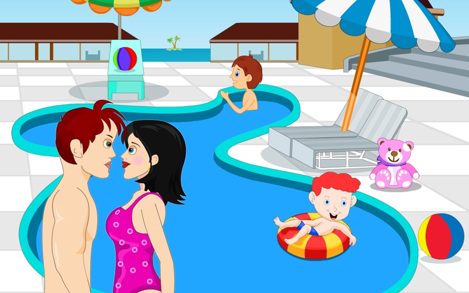 Fun Swimming Pool Love Kiss - Preview 2