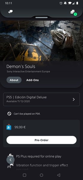 Sony best sale ps4 app