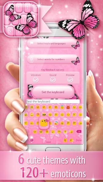Pink Butterfly Keyboard - Preview 7