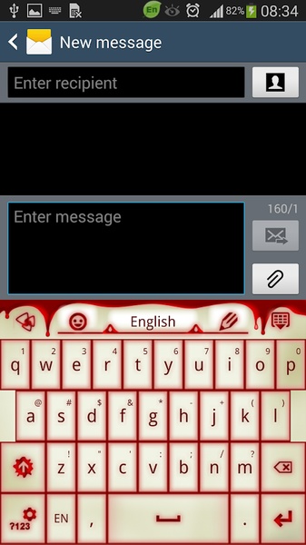 GO Keyboard Vampire Red Blood Theme - Preview 1